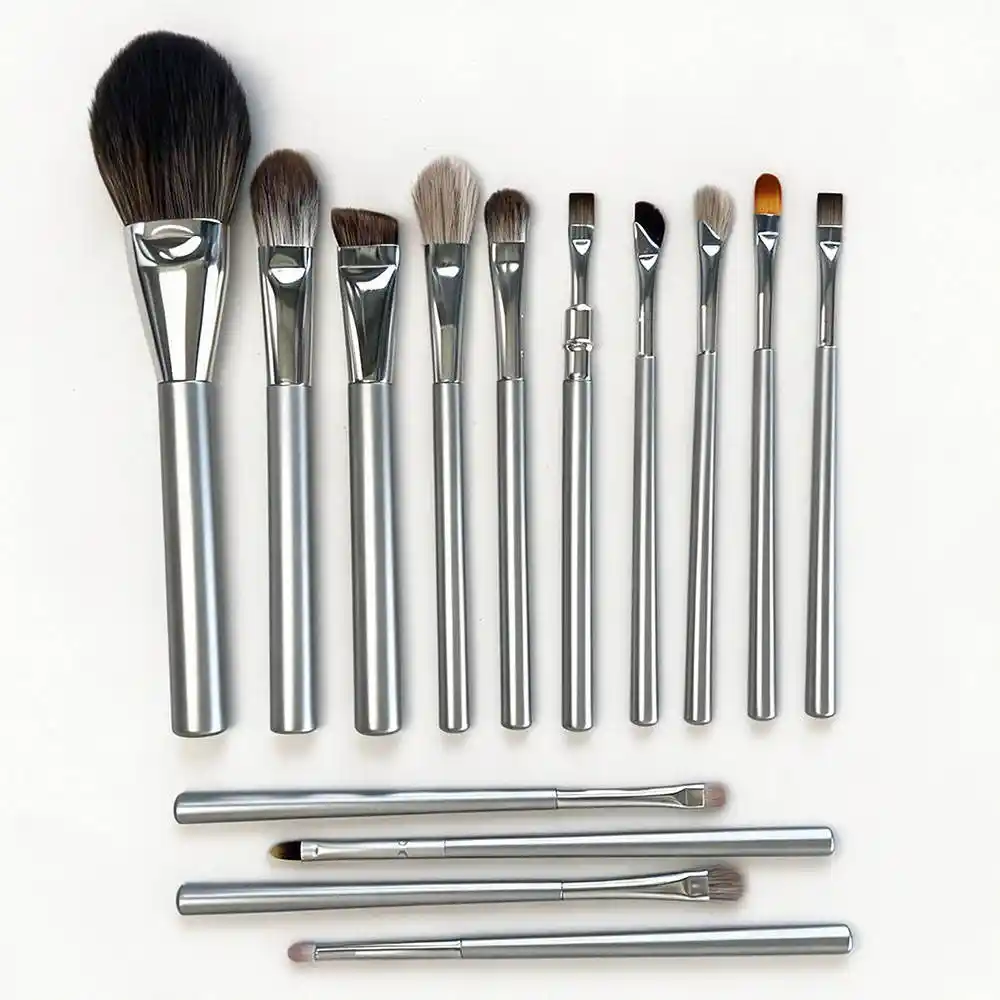 14pcs Silver Makeup Brush Set