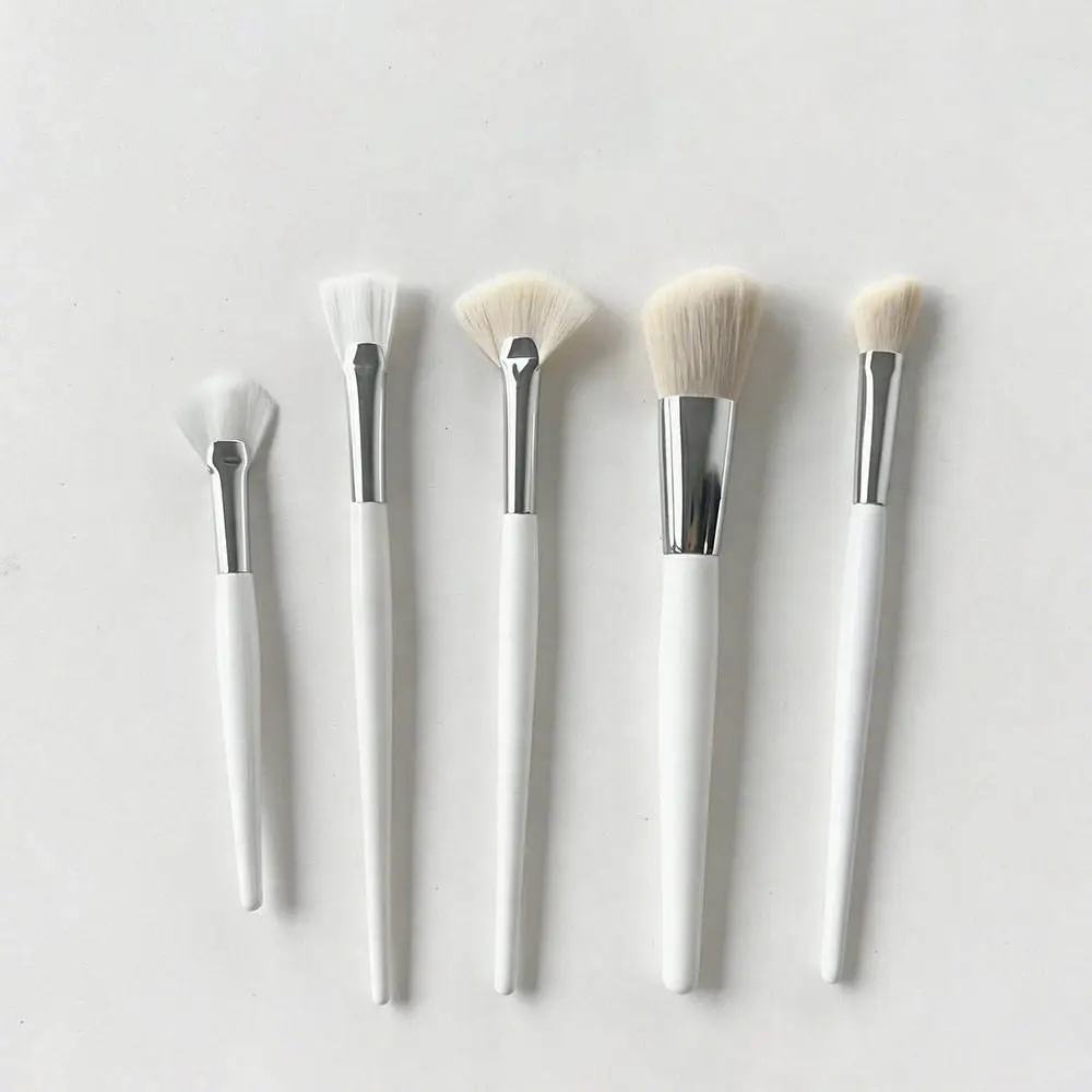 5PCS White Luxury Makeup Brushes Set