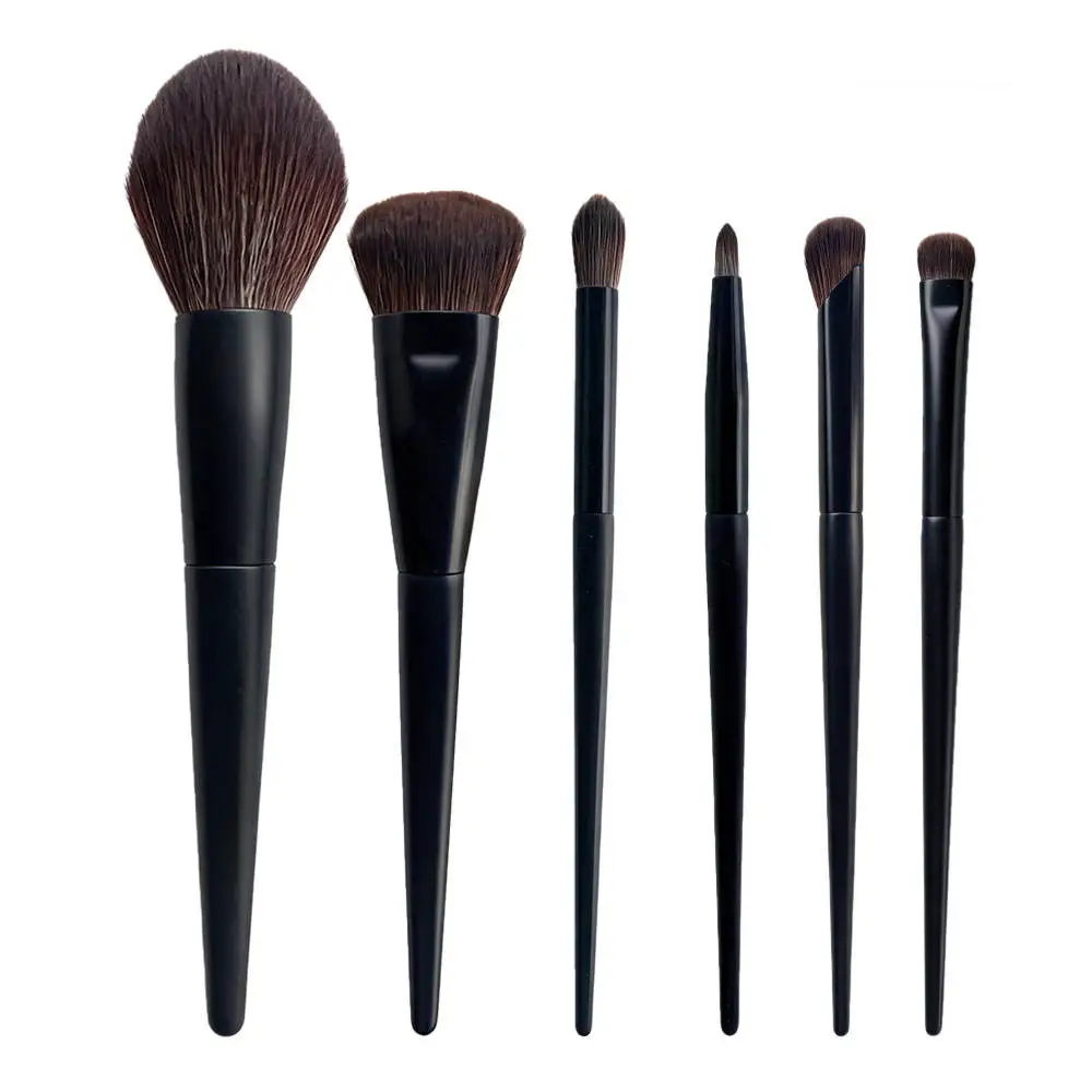 6Pcs Professional Wood Handle Makeup Brush Set