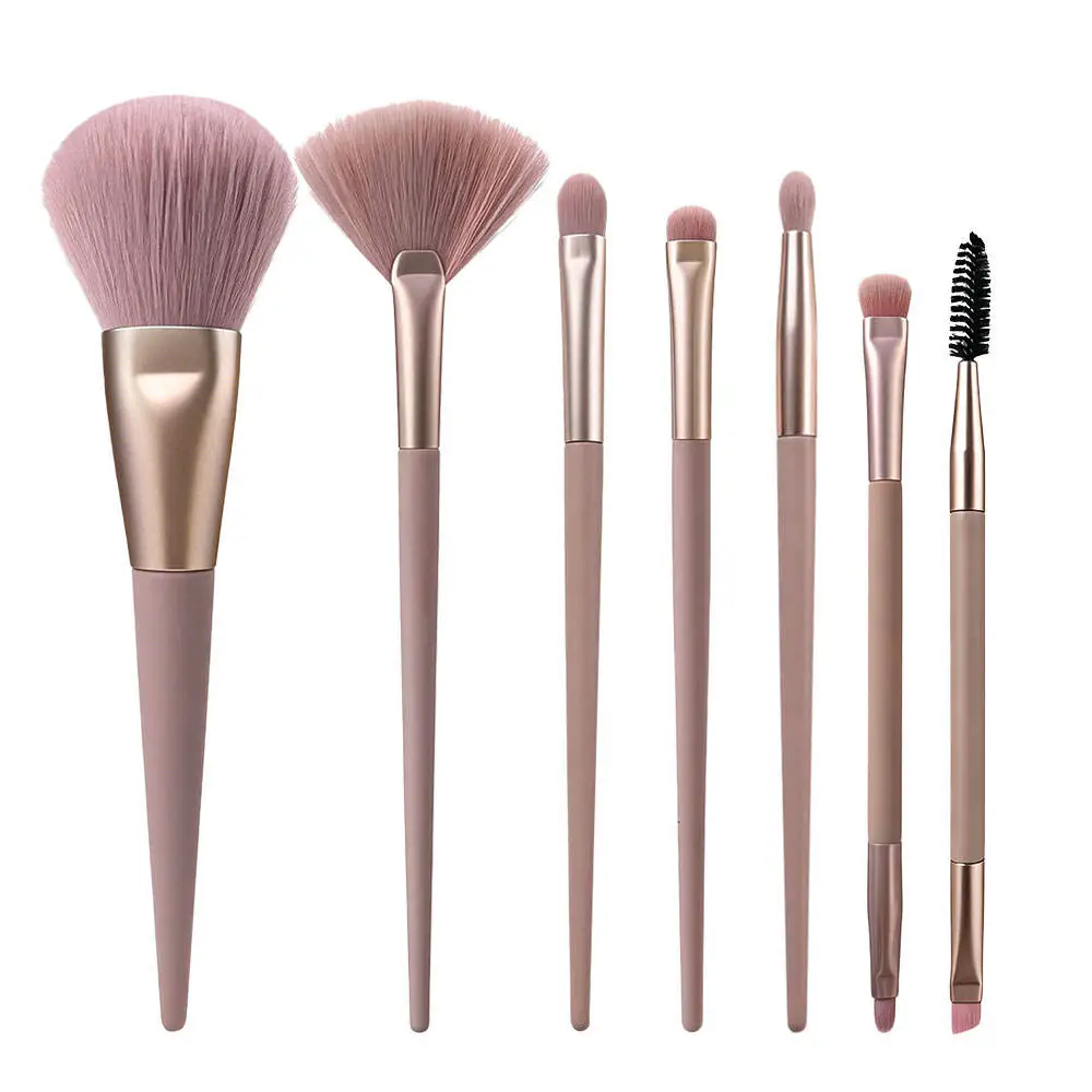 7pcs High Quality Grey-pink Makeup Brush Set