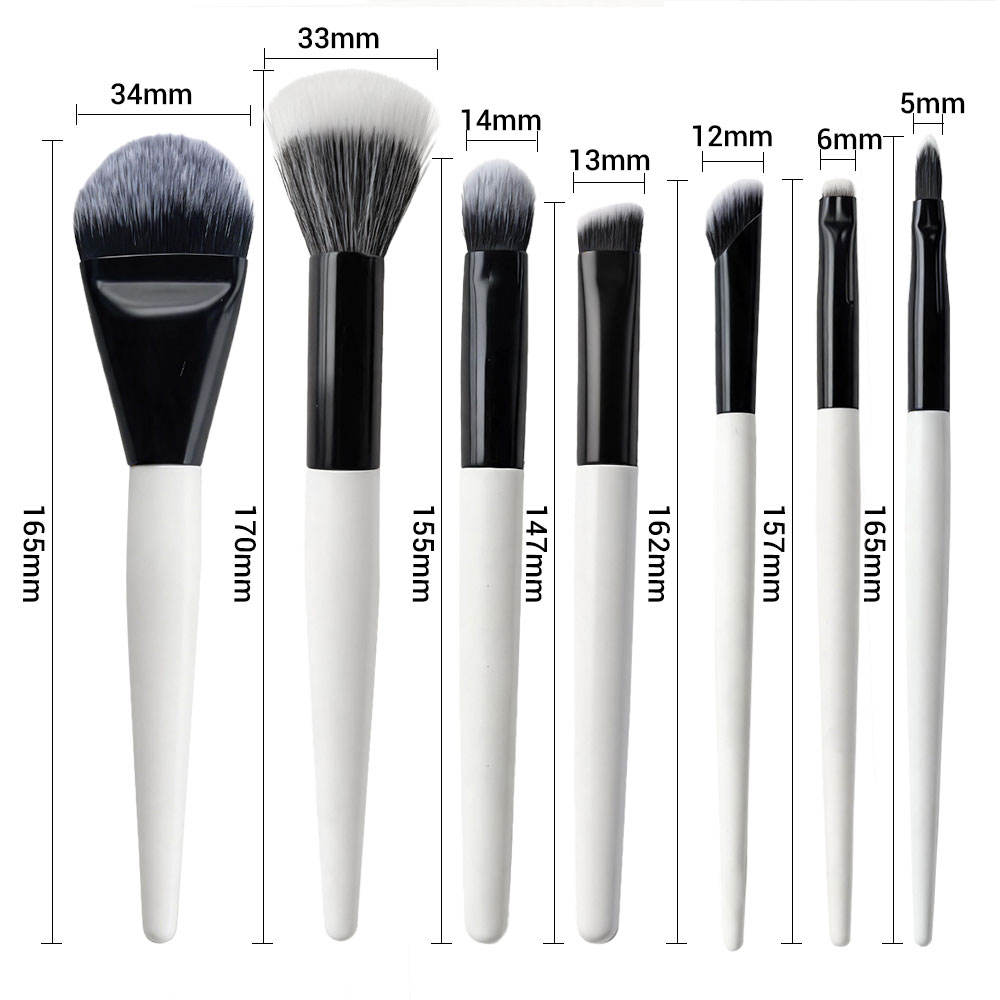 7Pcs White Makeup Brush Set