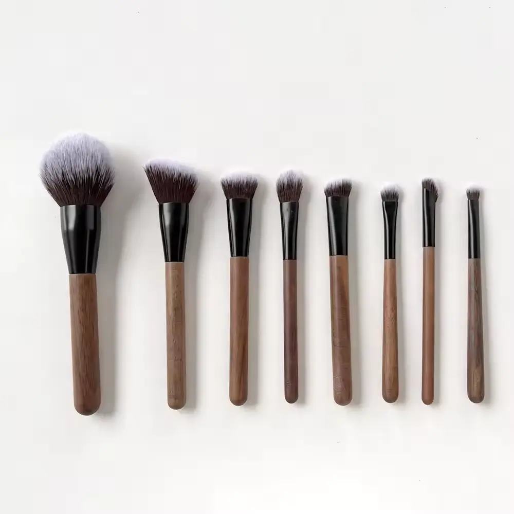 8pcs Wood Handle Makeup Brush Set
