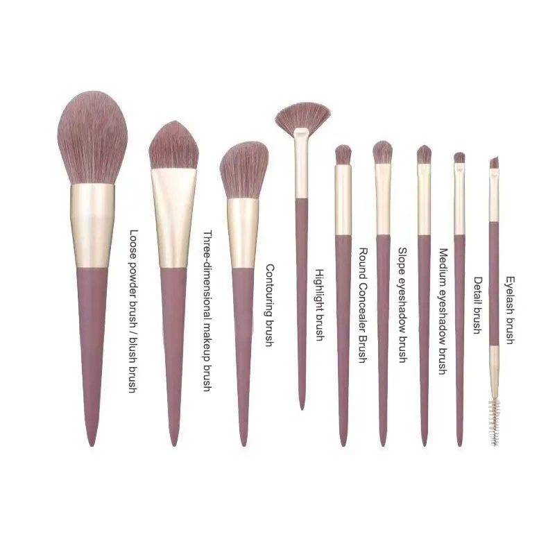 9PCS Purple Makeup Brush Set