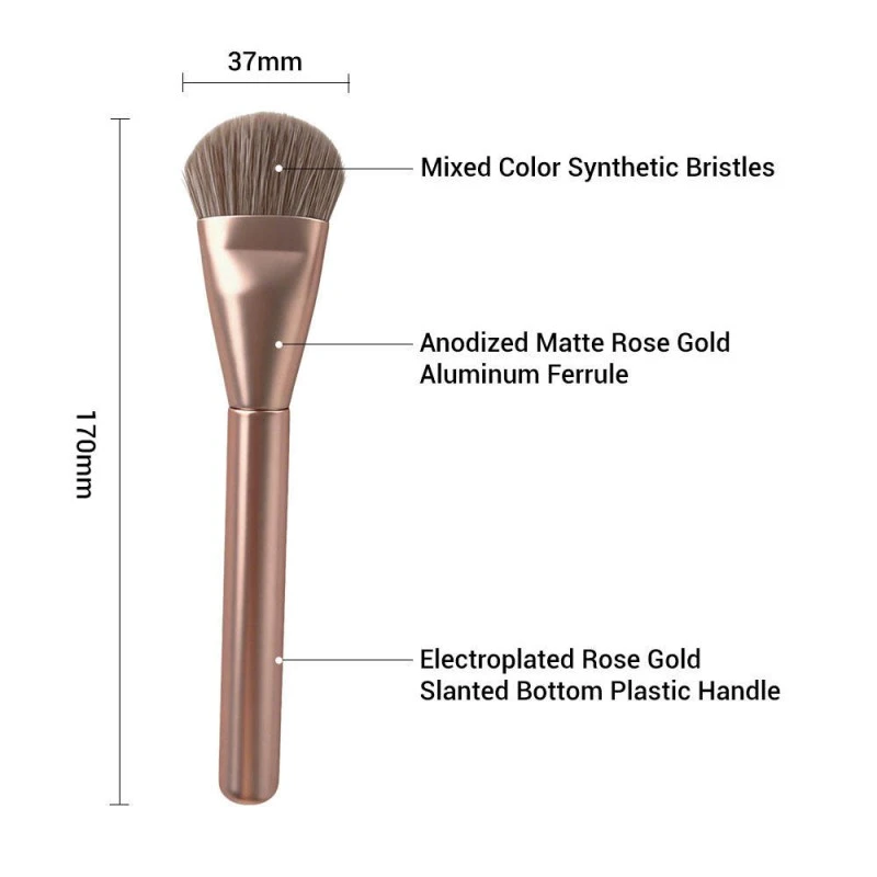 Professional 6pcs Matte Rose Gold Synthetic Makeup Brush Set Professional 6pcs Matte Rose Gold Synthetic Makeup Brush Set