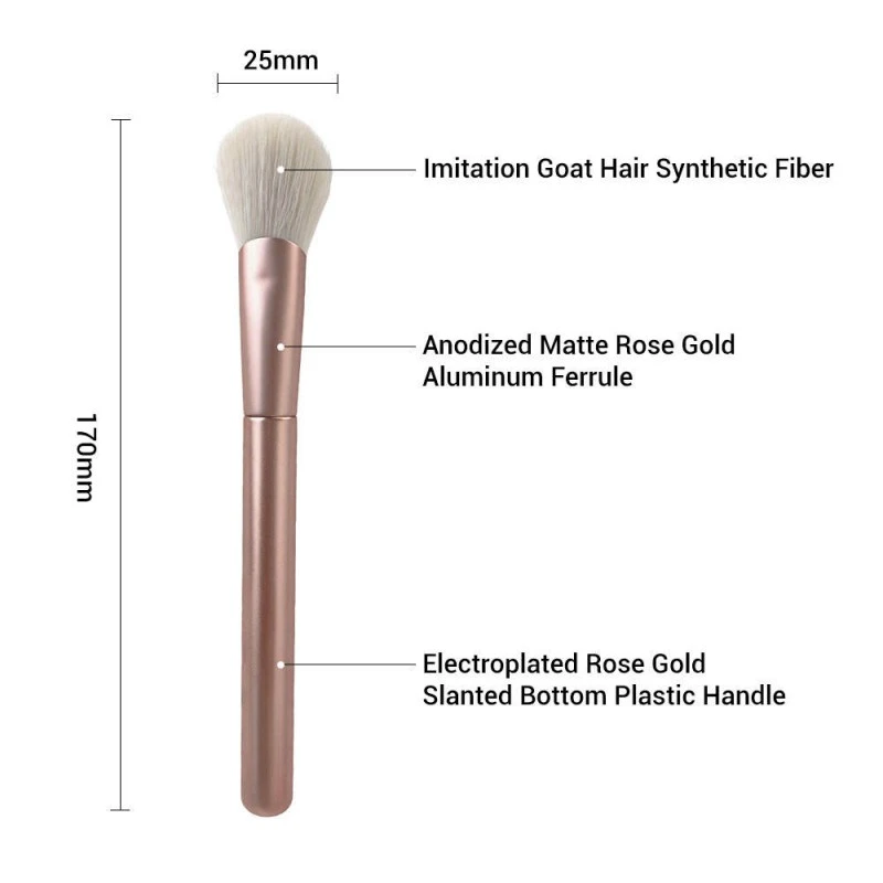 Professional 6pcs Matte Rose Gold Synthetic Makeup Brush Set