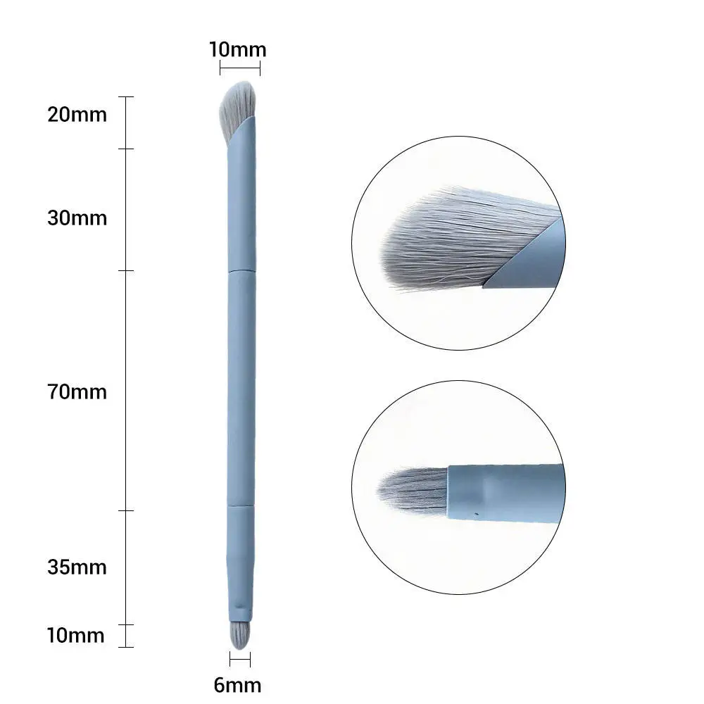 Professional 7pcs Matte Misty Blue Synthetic Makeup Brush Set