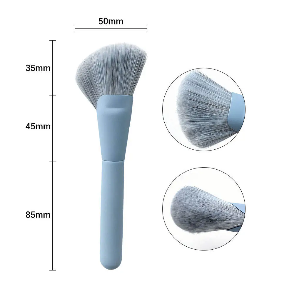 Professional 7pcs Matte Misty Blue Synthetic Makeup Brush Set