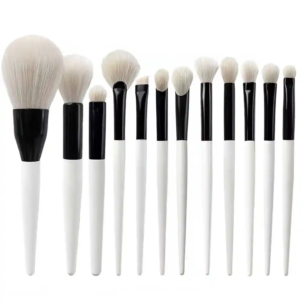 White Wool 12Pcs Makeup Brush Set